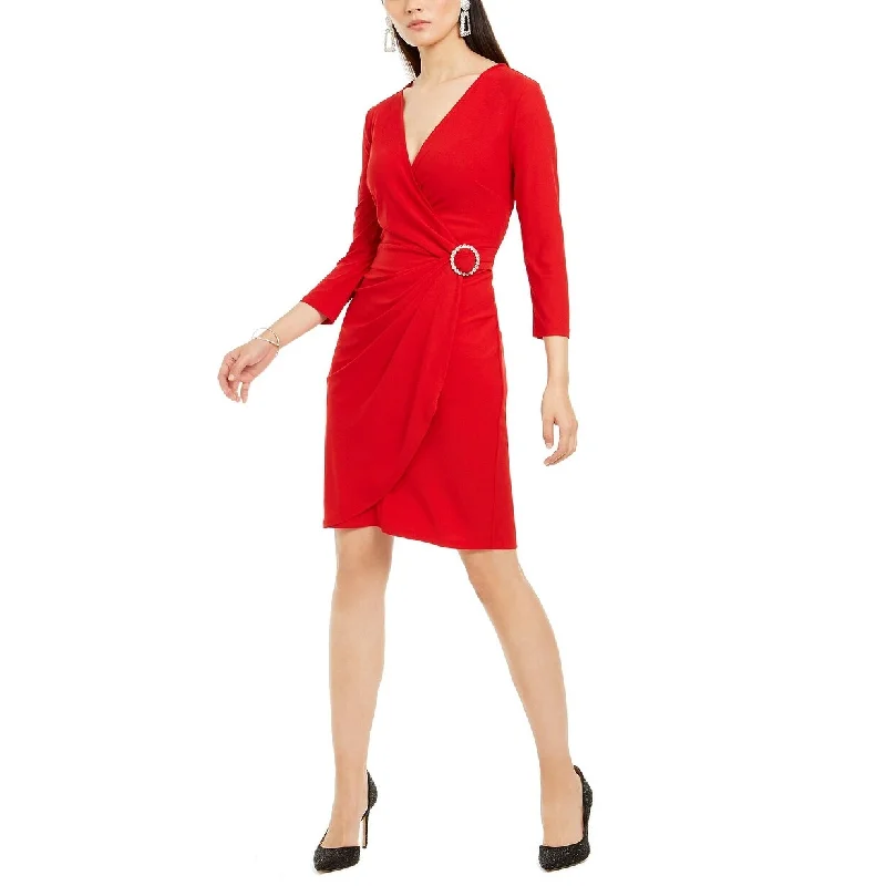 INC International Concepts Women's Wrap Dress Dark Red Size X-Small Luxurious Women's High - end INC International Concepts Women's Wrap Dress Dark Red Size X-Small Luxurious Women's High - end