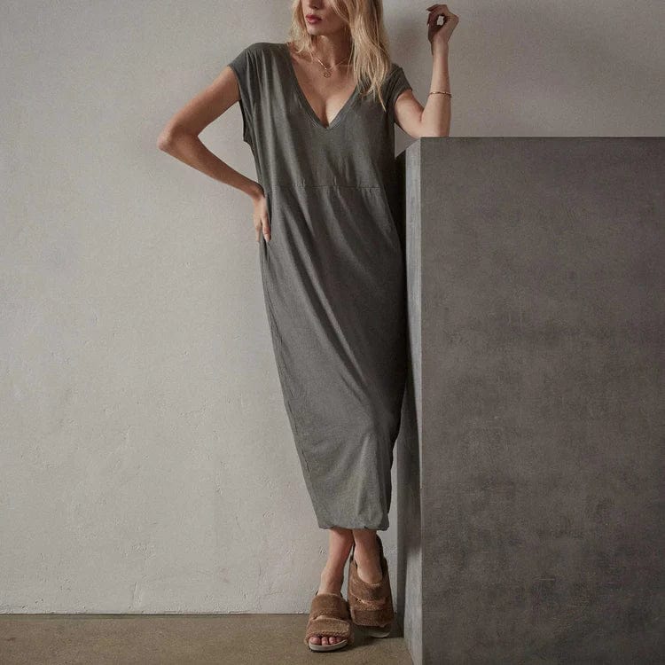 James Perse Deep V Double Layer Dress Cool Women's Skate