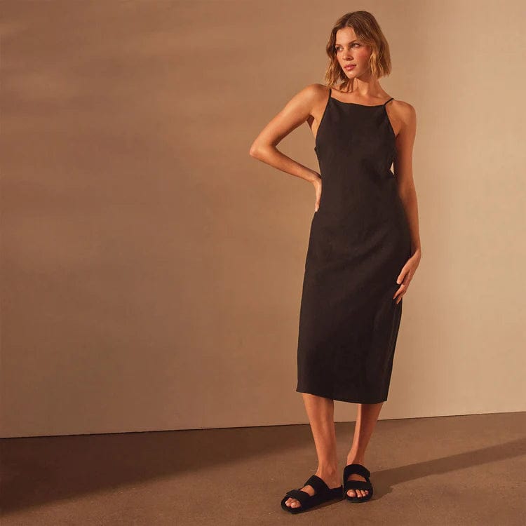 James Perse Linen Cami Dress Bohemian Women's Free