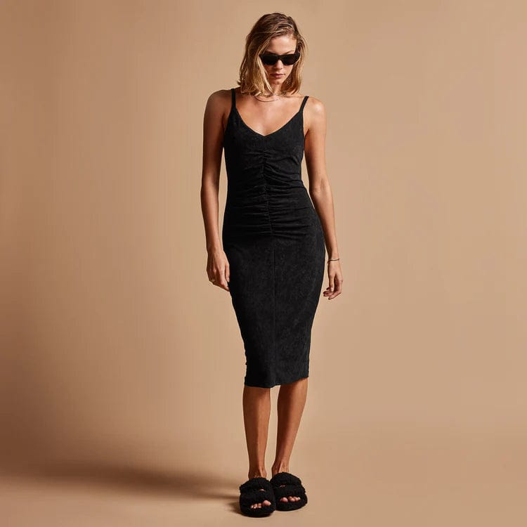 James Perse Velvet Ruched Cami Dress Vacation