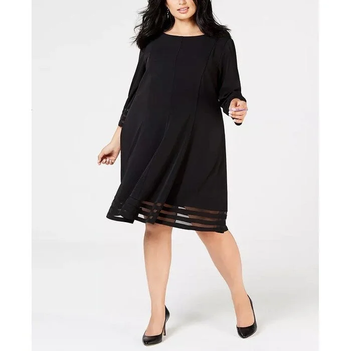 Jessica Howard Women's Fit & Flare Dress Black Size 20W Street