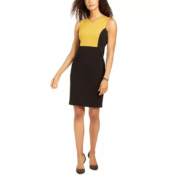 Kasper Women's Colorblocked Sheath Dress Black Size 4 Petite - 4 Petite Bold Women's Statement Kasper Women's Colorblocked Sheath Dress Black Size 4 Petite - 4 Petite Bold Women's Statement