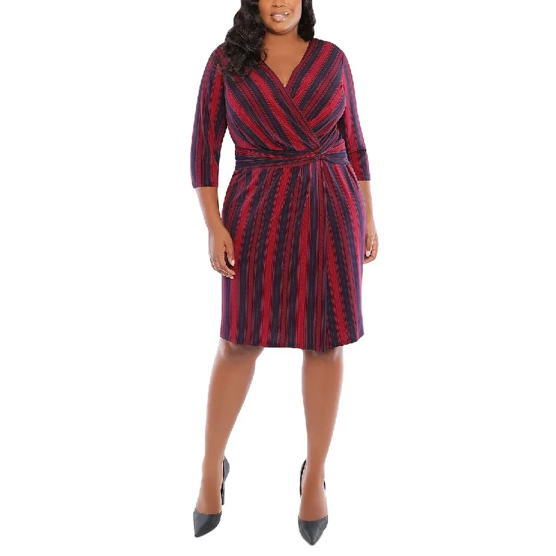 London Times Women's Plus Size Striped Side-Twist Dress Navy Size PS - Small-Petite Dapper Women's 1920S London Times Women's Plus Size Striped Side-Twist Dress Navy Size PS - Small-Petite Dapper Women's 1920S