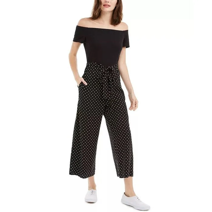 Maison Jules Women's Off The Shoulder Jumpsuit Black Size Medium Cool Women's Distressed Maison Jules Women's Off The Shoulder Jumpsuit Black Size Medium Cool Women's Distressed