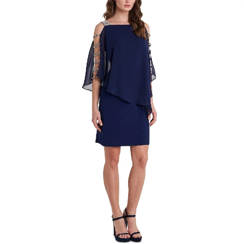 MSK Women's Embellished Dress Blue Size Extra Large Bold Women's Animal Print