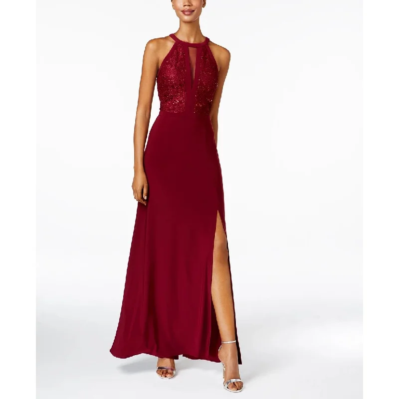 Nightway Women's Lace Halter Gown Red Size 6 Trendy Women's Oversized