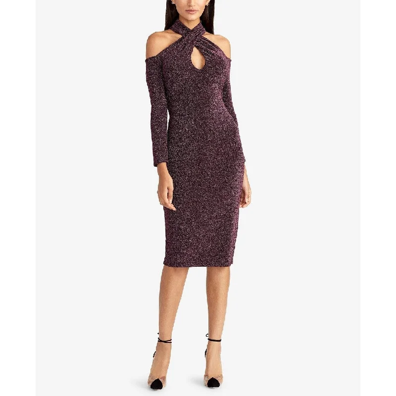 Rachel Rachel Roy Women's Metallic Halter Bodycon Dress Black Size X-Small Youthful Women's Anime - inspired