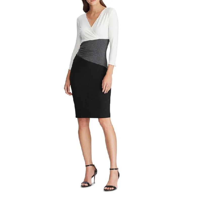 RALPH LAUREN Women's Block Sheath Wear To Work Dress Black Size 14 Disco
