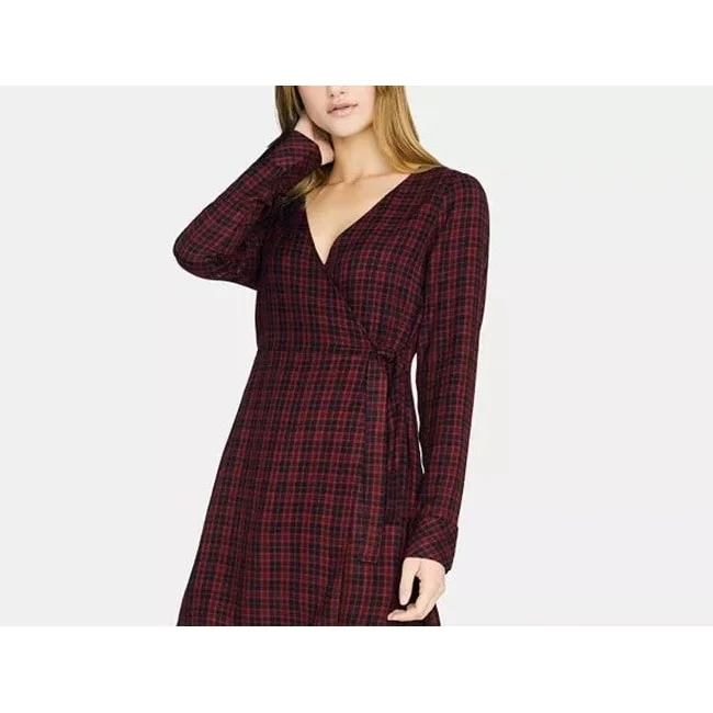 Sanctuary Women's Upbeat Wrap Dress Red Size 6 Feminine Women's Style 