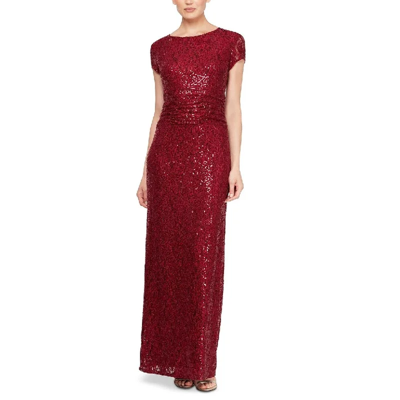 SL Fashions Women's Sequined Lace Gown Red Size 12 Edgy Women's Punk