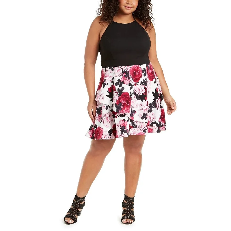 Speechless Women's Trendy Plus Size Solid & Floral-Print Dress Red Size SQUARE 24 Laid - back Women's Vibe Speechless Women's Trendy Plus Size Solid & Floral-Print Dress Red Size SQUARE 24 Laid - back Women's Vibe