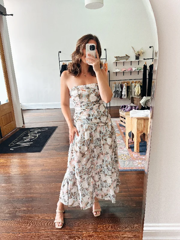 Stephanie Strapless Midi Dress Casual Women's Japanese 