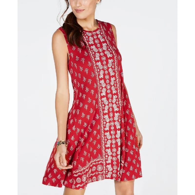 Style & Co Women's Border-Trim Trapeze Dress Red Size Extra Large - X-Large Contemporary 