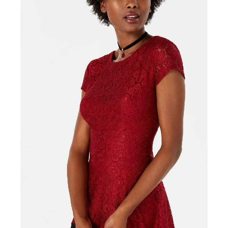 Teeze Me Junior's Lace Fit & Flare Dress Red Size 11 Adventure