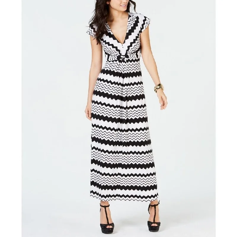 Thalia Sodi Women's Printed Maxi Dress Black/White Size Extra Small Athletic Women's High - Thalia Sodi Women's Printed Maxi Dress Black/White Size Extra Small Athletic Women's High -