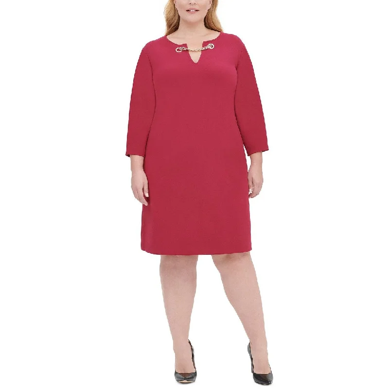 Tommy Hilfiger Women's Plus Size Chain-Trim Sheath Dress Red Size Small Youthful Women's Anime - inspired Tommy Hilfiger Women's Plus Size Chain-Trim Sheath Dress Red Size Small Youthful Women's Anime - inspired