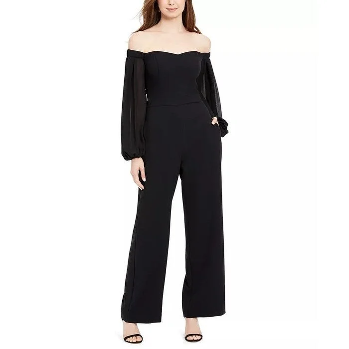 Vince Camuto Women's Off The Shoulder Jumpsuit Black Size 4 Youthful Women's Anime - inspired