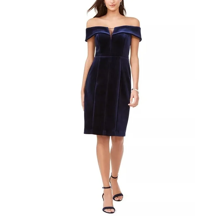 Vince Camuto Women's Strapless Velvet Dress Navy Size 8 Youthful Women's Pop