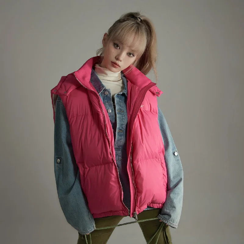 Oversize Duck Down Padded Vest Bohemian Women's Free