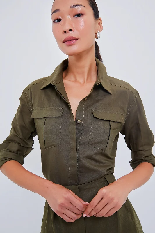 Army Green Steele Shirt Feminine Women's Soft 