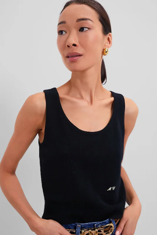 Black Cashmere Knit Tank Contemporary 