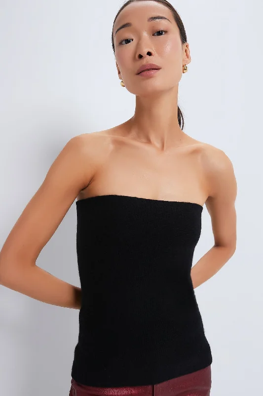 Black Cashmere Tube Top Sustainable Organic