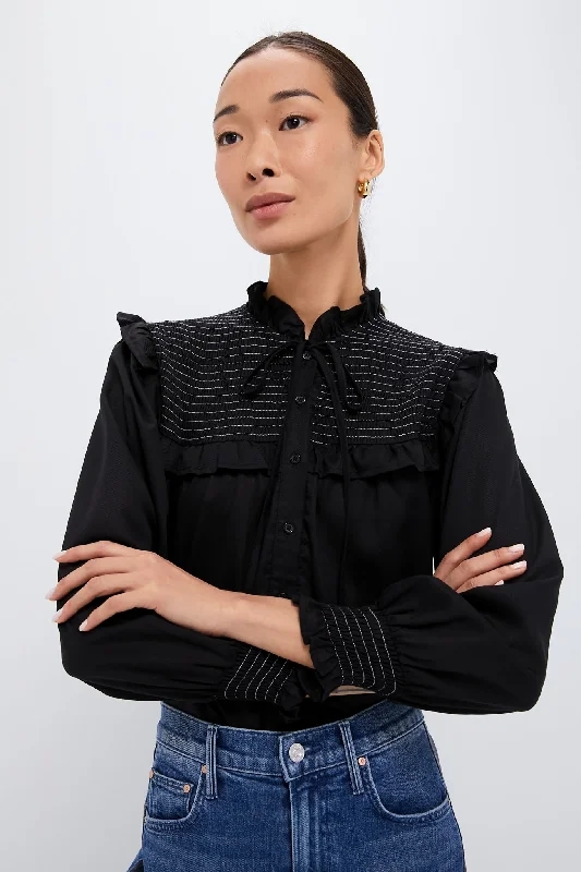 Black Long Sleeve Nicolette Shirt Sharp Women's Italian