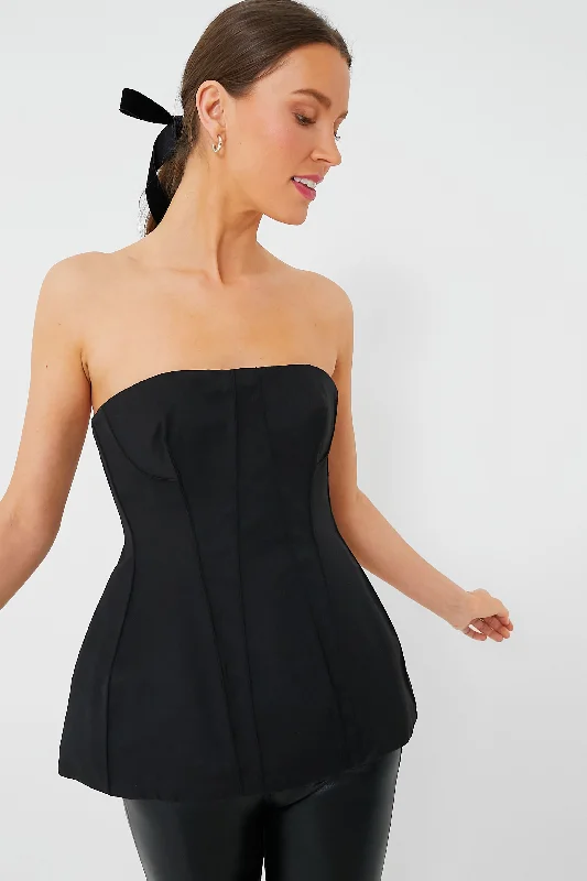 Black Parker Sleeveless Bustier Top Practical Women's Quick - dry