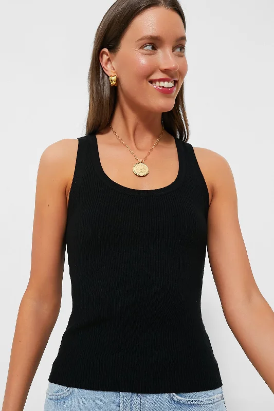 Black Shelby Rib Knit Tank Feminine Women's Soft 