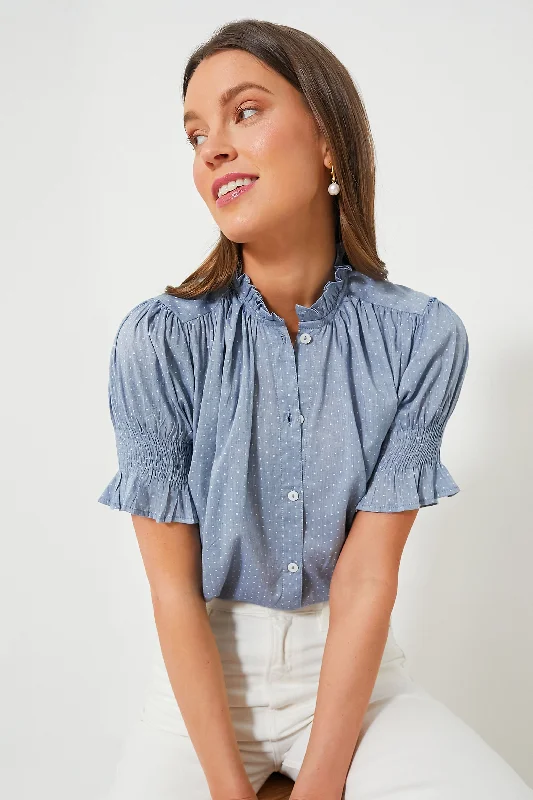 Chambray Polka Dot Marnie Top Classic Women's Tweed