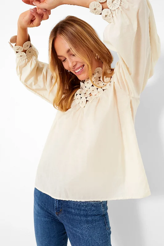 Cream Rosenberg Blouse Bohemian Women's Free