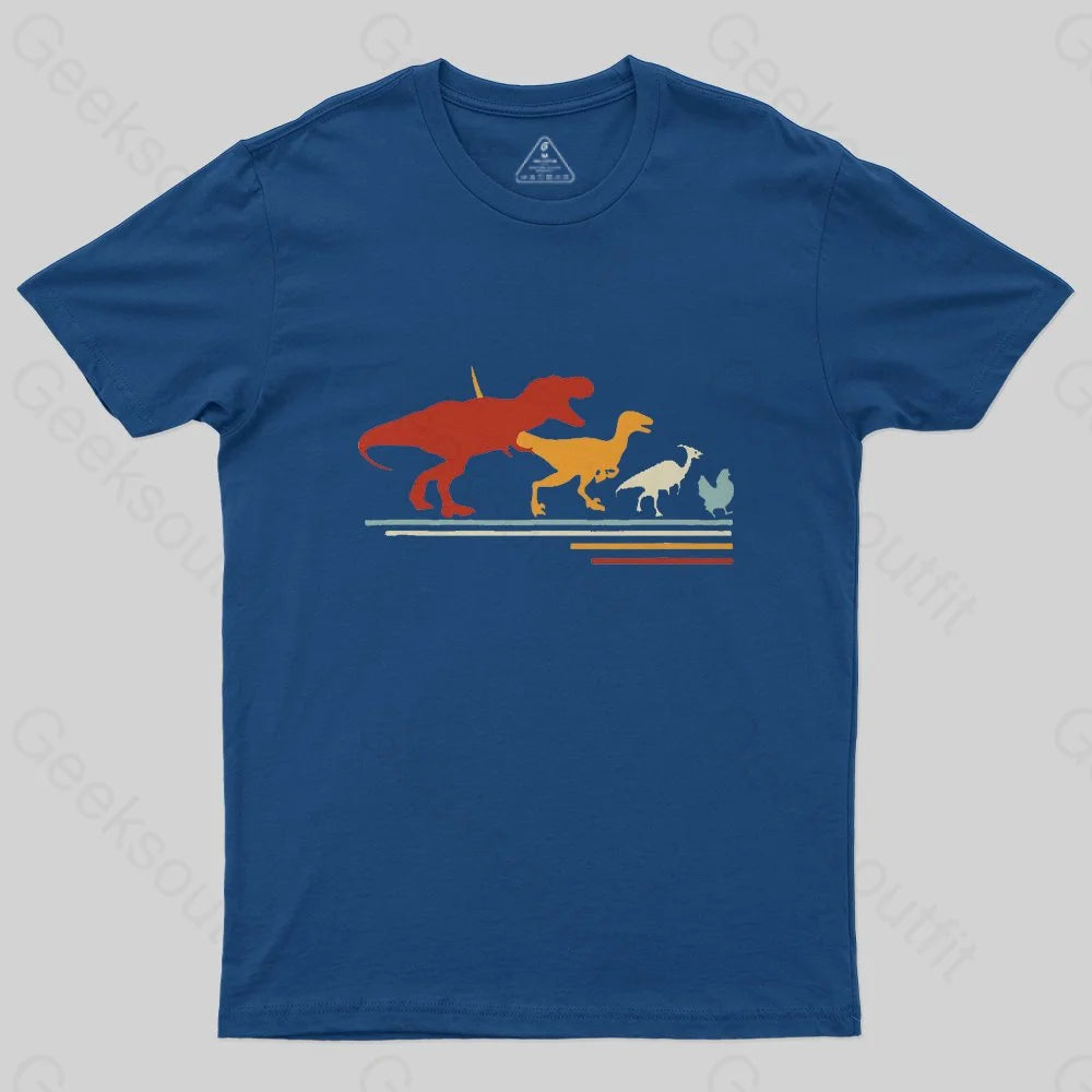 Dinosaur Evolution T-Shirt Artistic Women's Hand - painted