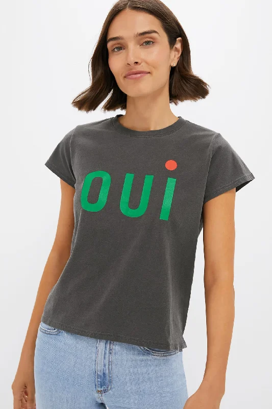 Faded Black Oui Classic Tee Monochromatic Office Style