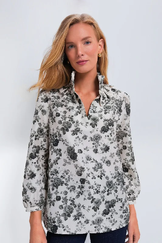 Faded Roses Bouvier Blouse Traditional Women's Wool