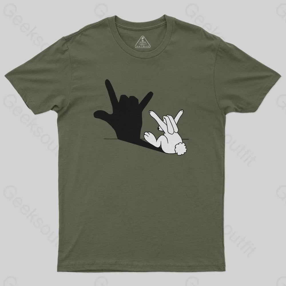 Funny Rabbit Hand Shadow T-Shirt Hip Women's Urban