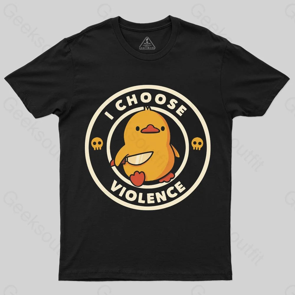I Choose Violence Funny Duck T-shirt Streetwear Style for 