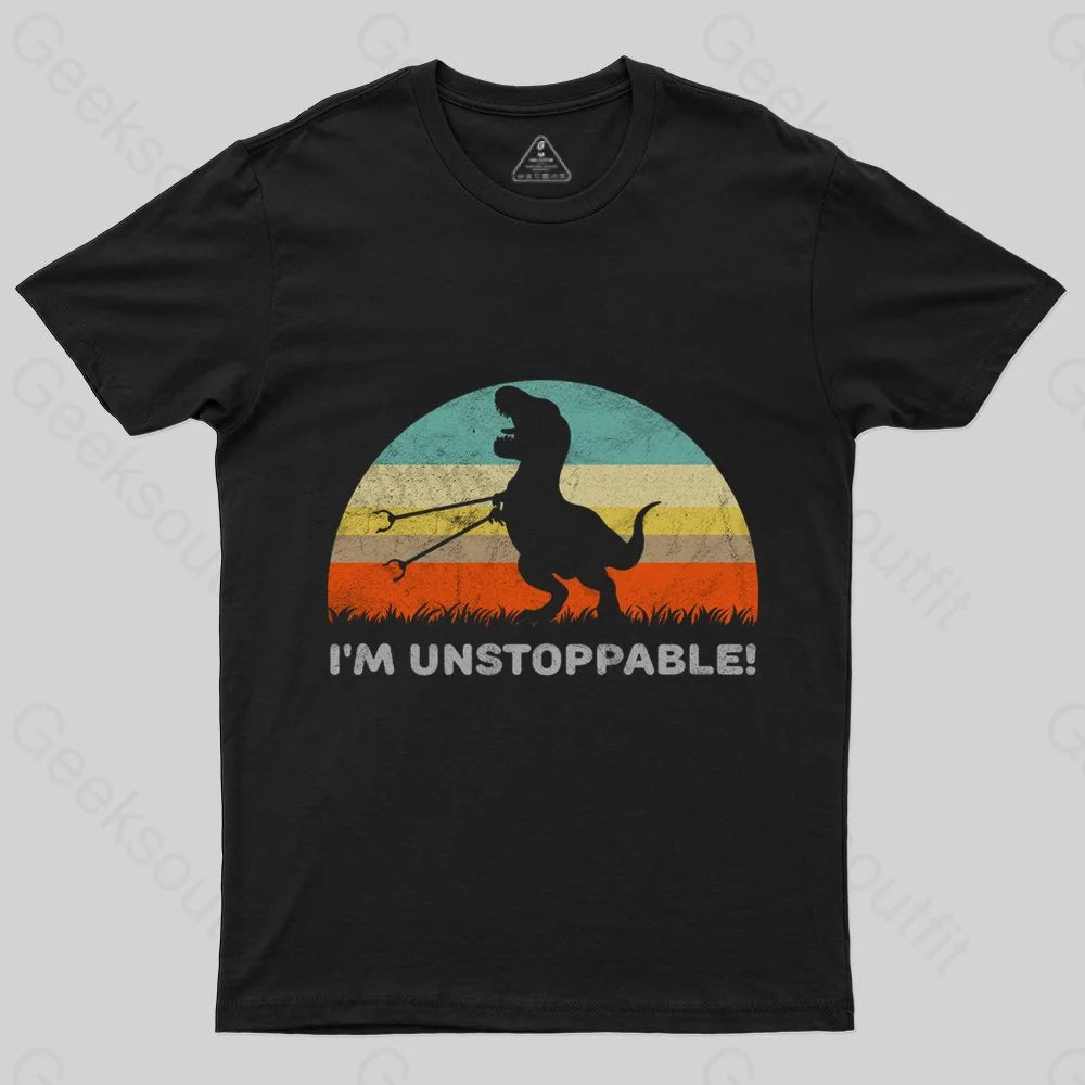 I'm Unstoppable T-Rex T-Shirt Artistic Women's Hand - painted
