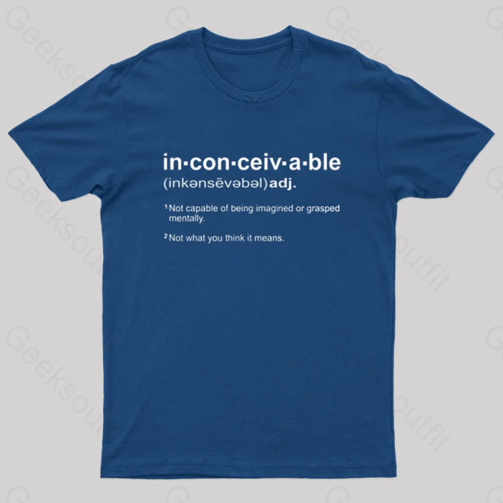 Inconceivable Definition Geek T-Shirt Refined Women's Hand - crafted
