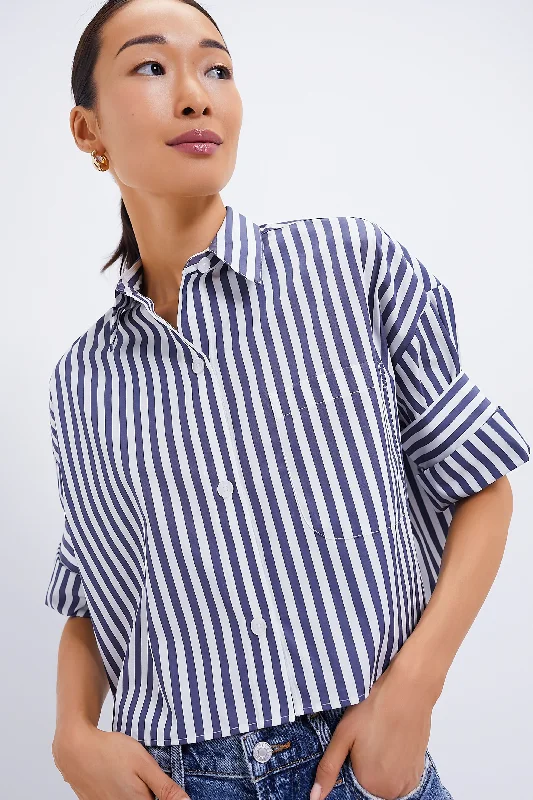 Indigo Off White Stripe Next Ex Shirt Compression