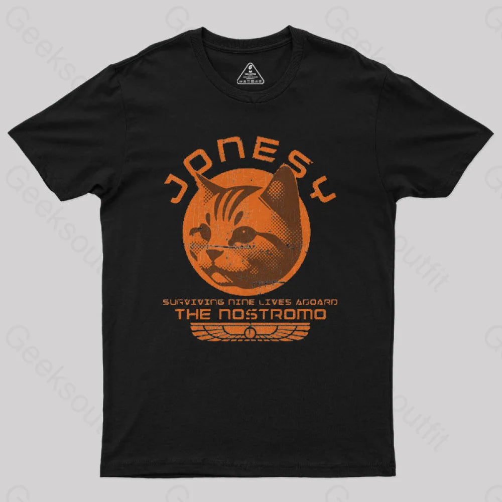 Jonesy Surviving Nine Lives Aboard The Nostromo Geek T-Shirt Artistic Women's Avant - 