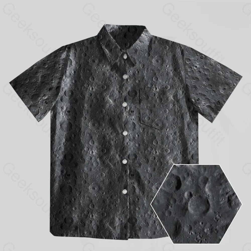 Lunar Surface Button Up Pocket Shirt Traditional Women's Wool
