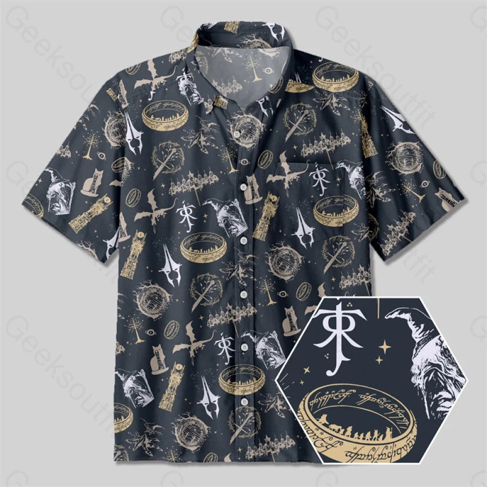 Magic Ring Cool Button Up Pocket Shirt Street