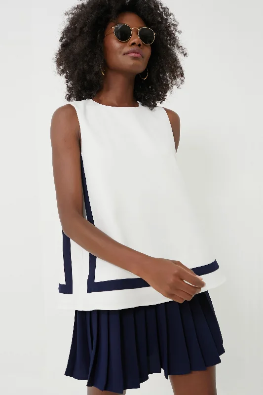Navy Stripe Tyler Top Classic Women's Tweed