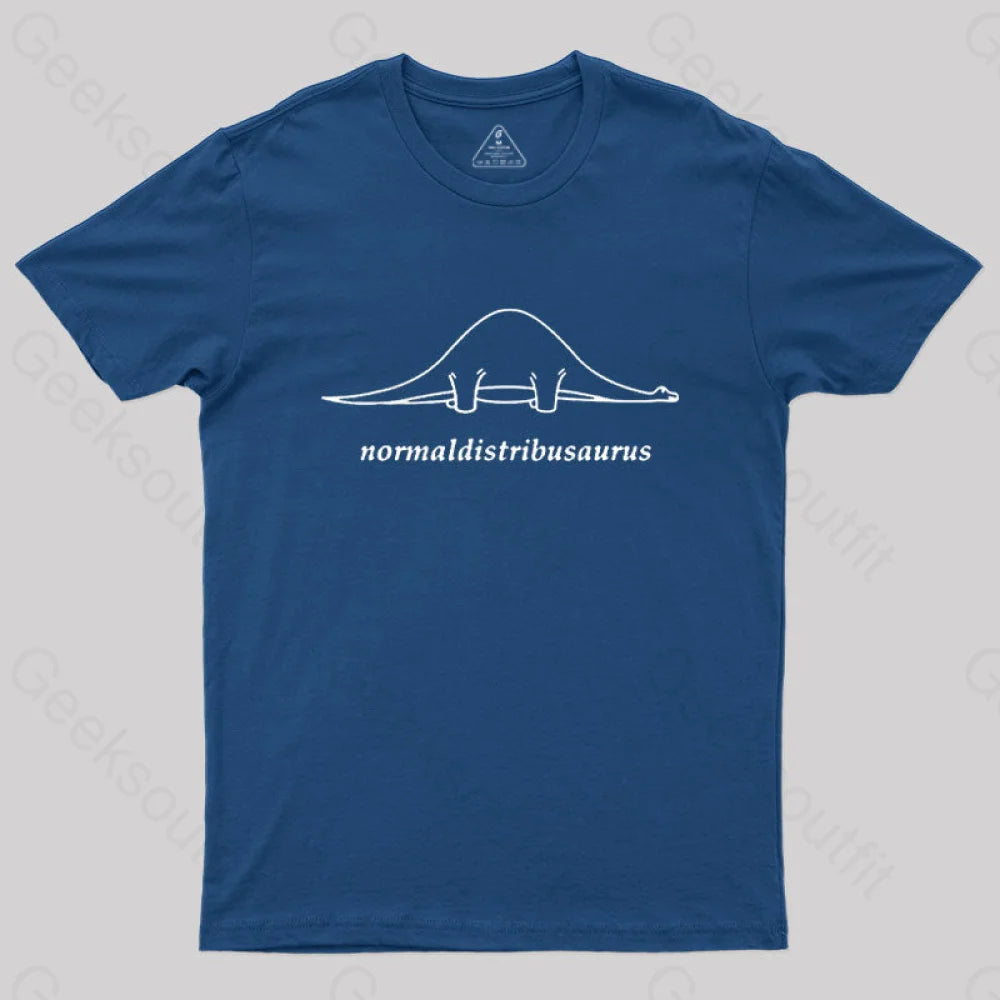 Normal Distribution Dinosaur Geek T-Shirt Minimalist Women's Casual