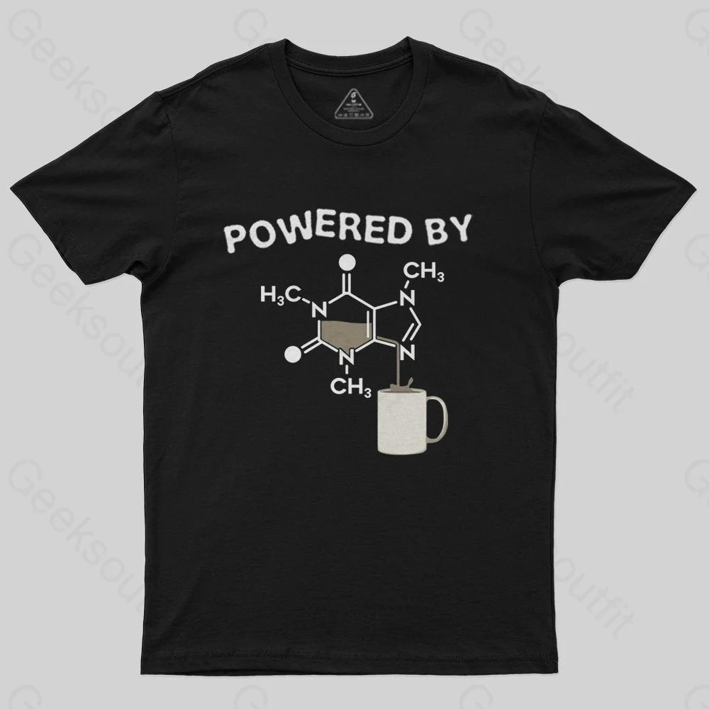 Powered By Caffeine Unisex Geek T-shirt Geometric