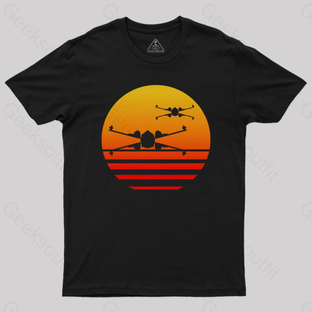 Sunset X-Wing Starfighter Geek T-Shirt Elegant Women's 