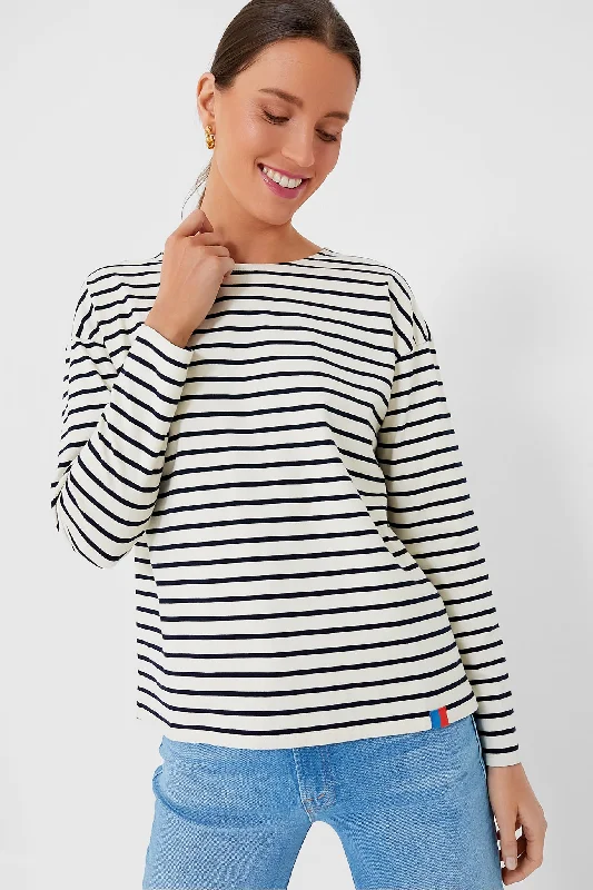 The Cream and Navy Boyfriend Luxurious Women's High -  end