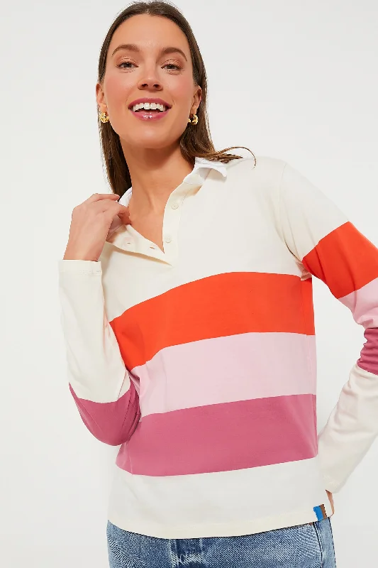 The Poppy Blush Raspberry Colorblock Rugby Refined Women's 