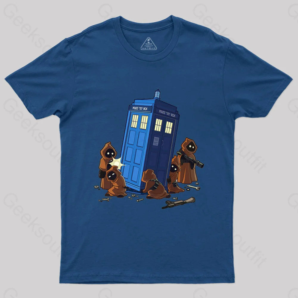 The TARDIS in Humorous Fan Art T-Shirt Trendy Women's 