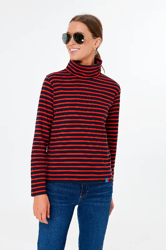 The Turtleneck Navy Poppy Refined Women's 